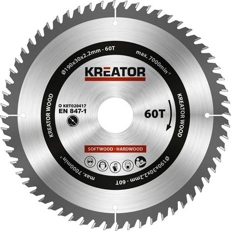 Lame de scie circulaire 190x30 mm 60T - Par pièce (1/3)
