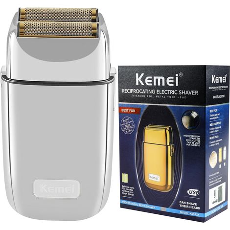 Cordless Metal Double Leaf Electric Razor for Men Rechargeable Type C for wet and dry shaving (1/5)
