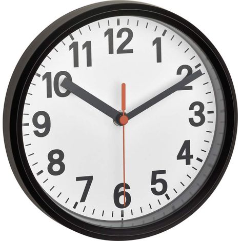 Horloge Murale analogique, 60.3538.01, Radio-pilotée décorative, pendulette de Table de 17cm de diamètre, à Suspendre ou à Poser, Noire (1/3)