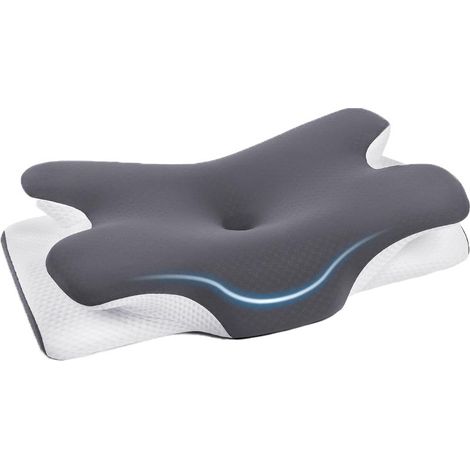 Oreiller Ergonomique Cervical, 2 en 1 Oreiller Memoire Forme pour la Nuque Gris (1/5)