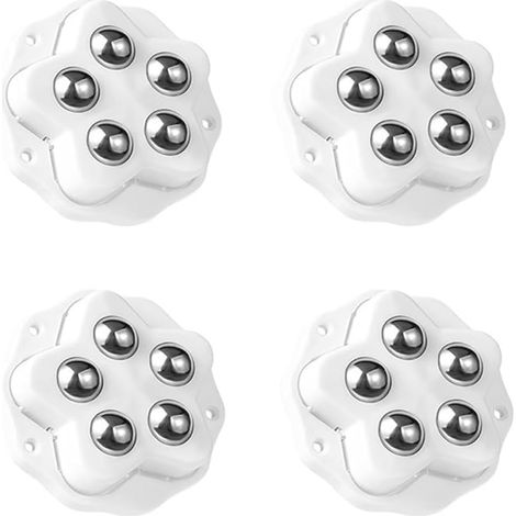 4 Pièces Roulettes pour Meubles 20 mm, Roulettes Plates Adhésives 200 kg, Roulettess à Billes Pivotantes à 360°, Mini Roulettess pour Meubles et Appareils de Cuisine