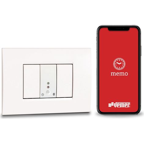 Interrupteur horaire numérique Bluetooth à encastrer 1 module, minuterie avec programmation horaire et astronomique via application pour lumières, portails, stores, blanc (1/2)