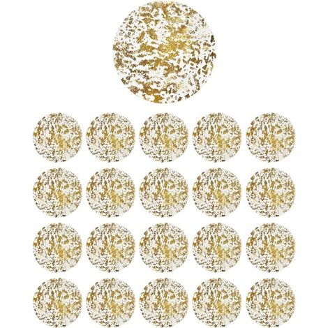 Juego de 20 manteles individuales redondos con lámina dorada - Brillantes y de malla - Accesorios para bodas y fiestas de cumpleaños (1/4)