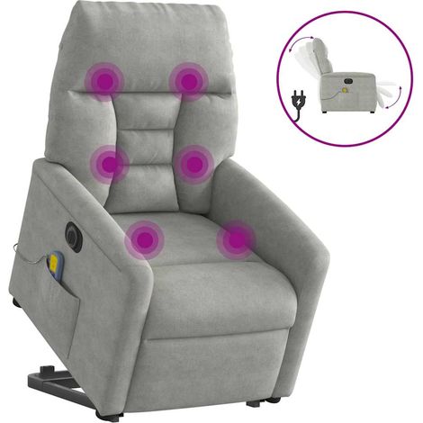 Maison Exclusive - Massagesessel Aufstehhilfe Elektrisch Hellgrau (1/5)