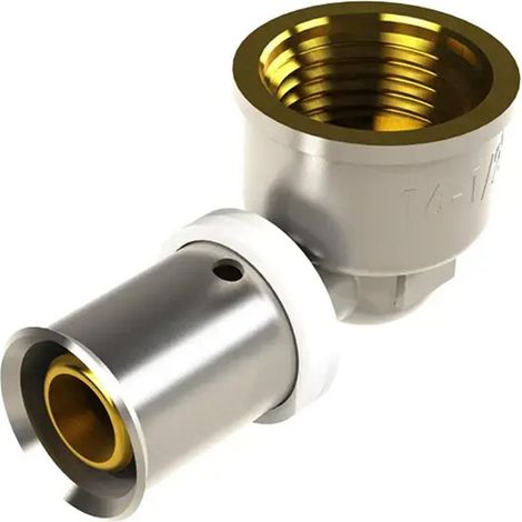 coudé femelle métal DUO PRESS 16-1/2 pour tube réticulé (1/4)