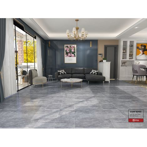 Sol vinyle SPC à clipser effet béton gris clair, 610 x 305 x 6 mm, PVC REDOM (1/5)