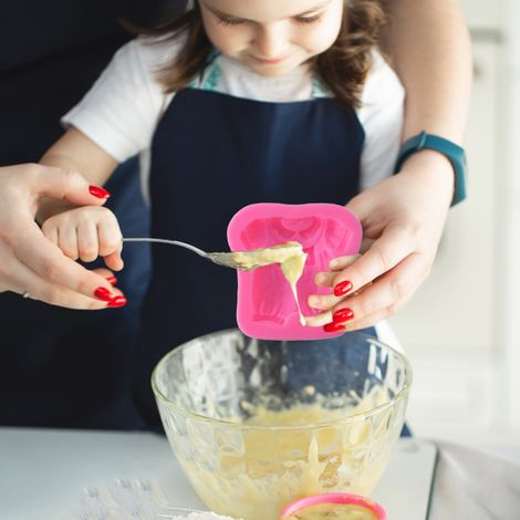 Silikonform für Baby-Fliegen-Kleidung, Fondant, DIY-Schokoladenkuchen-Backwerkzeug (1 Formbeutel), Rosa 50-1144 (1/5)
