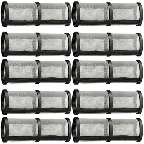 10 filtres pour pulvérisateur de peinture sans air 390 395 490 495 595, crépine de collecteur de pompe compatible 60 mesh (1/4)