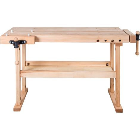 AUTRES Établi HEAVYDUTY - hêtre massif 1490 x 650 x 850 mm - plateau 80 mm - 2 presses - perçage 19 mm