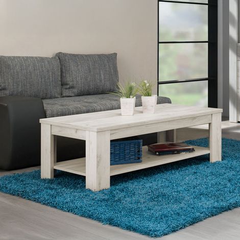 Mesa de Centro Front, un Compartimento, Forma Rectangular, Tono del Tablero Alerce, 120x60x41.5h cm Blanco Alerce (1/5)