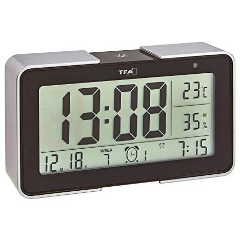 TFA Dostmann 60.2540.01 Radiocontrollato Sveglia Nero, Argento Tempi di allarme 3 (1/2)