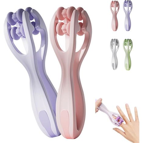 Finger Flow, Massage du flux des doigts, Appareil de massage des mains et des doigts, 4 rouleaux, Appareil de massage aux rouleaux de doigts, Appareil de massage des mains et des doigts (2 pièces-A) (1/5)