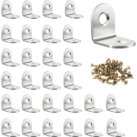 Lot de 28 Équerre Métal, 3030mm Équerre de Fixation, 90 degrés Équerre D'angle en Acier Inoxydable avec 56 vis Petite Equerre Métallique pour la Fixation et la Réparation de Meubles (1/5)