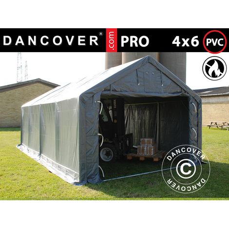 Lagerzelt Zeltgarage PRO Lagehalle 4x6x2x3,1m, PVC, Grau (1/5)