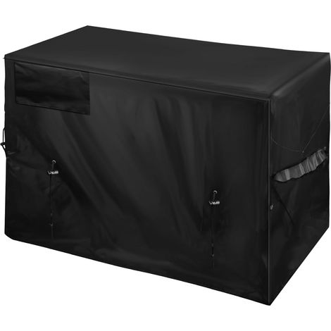 1 Housse Pompe Piscine Tissu Oxford Étanche 101x86x78cm Noir Pour Unité Chauffage Extérieur