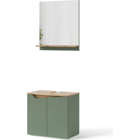 Conjunto de muebles de baño Marelle, Verde/Artesano, 2 partes, Vicco