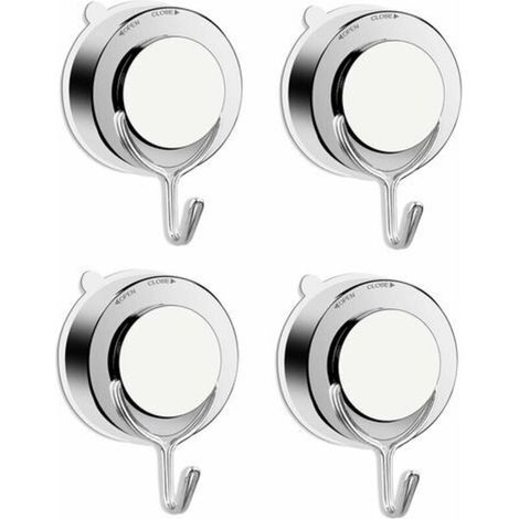 Crochet à Ventouse sous Vide pour Salle de Bains Toilettes Cuisine Crochet Serviette Puissant Crochet de Douche Peignoir en Acier Inoxydable (4pack)