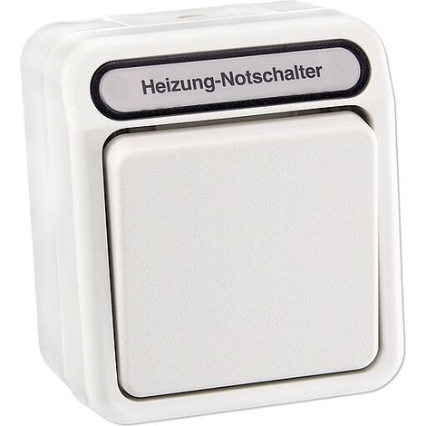 Merten Heizung-Notschalter Aufputz - Aus/Wechsel - 1-polig - mit Kontrolllampe - IP 44 - polarweiß - MEG3448-8019