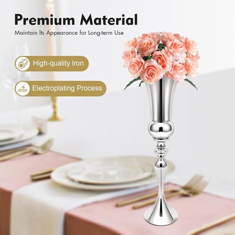 74cm grand vase de luxe en fer élégant Centre de mariage pièce Multi - usage Home Decor vase (1/5)