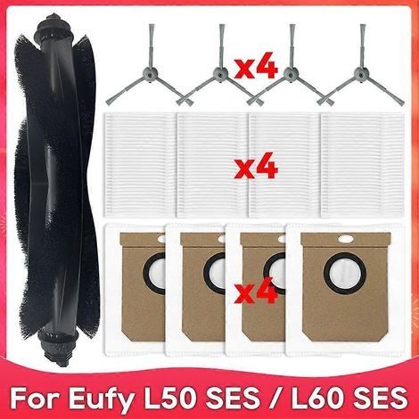 Compatible avec les modèles Eufy Clean L50, L50 SES, L60 et L60 Hybrid : brosse latérale, filtre HEPA et brosse de rechange Acories. (1/5)