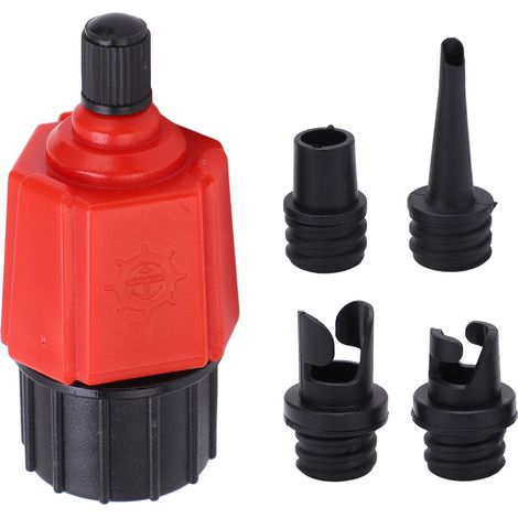 Adaptateur de Valve à Air pour Bateau, Convertisseur de Pompe à Air pour Kayak, Canot Gonflable, Paddleboard - Connecteur Rouge (1/5)