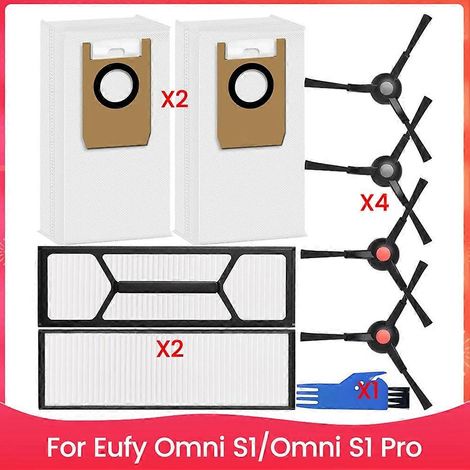 Zubehörset für den Eufy Omni S1 / Omni S1 Pro Saugroboter: Seitenbürste, waschbarer Filter und Staubbeutel (1/5)