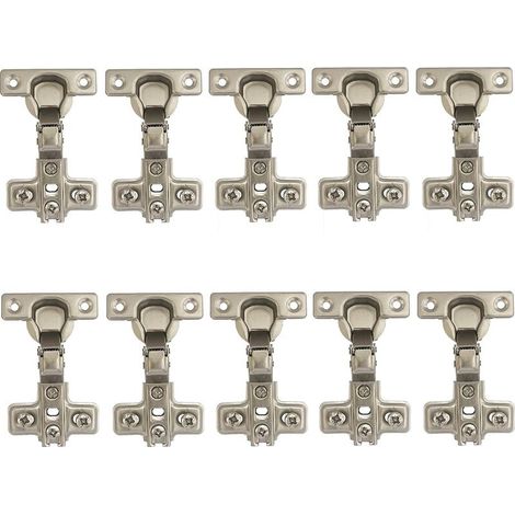 95 Degré Rentrant Charnières 26mm sans Amortissement pour Porte de Placard Cuisine Charniere pour Meuble Armoires Ferrage Rentrant Applique Lot de 10 (1/4)