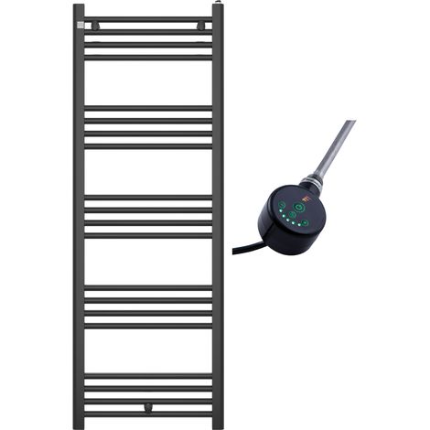 Radiateur Salle de Bain Granitan Puerto 140/50cm Noir Échelle avec Résistance Électrique UP&DOWN 1kit (1/5)