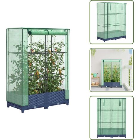 Jardinière surélevée avec housse aspect rotin 80x40x123 cm - Jardinière Surélevée - Jardinières Surélevées - Jardinière Surélevée De Jardin - Lit À Fleurs De Jardin Surélevé (1/5)