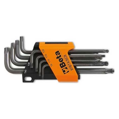 Stiftschlüsselsatz mit kugelförmigem Kopf für Torx-Schrauben 8teilig mit kompakter halterung Beta 97BTX/SC8