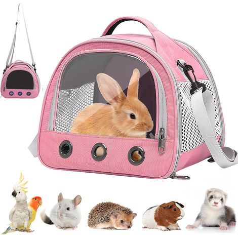 Sac de Transport pour Petits Animaux, Sac Transport Chat Chien, Cage Transport Lapin, Sac Chat Portable, Sac Voyage Chat Pliable, Sac de Voyage pour Animal, pour Oiseaux, Chatons, Chiots, Hamsters (P) (1/5)