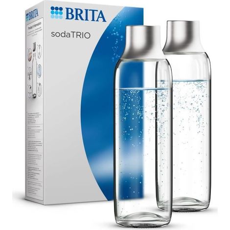 Pack de 2 bouteilles BRITA en verre - sodaTRIO - 1L (1/4)