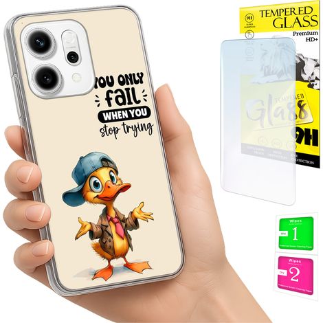 Funda para Oppo Reno 14F / 14 FS 5G con foto, cubierta trasera de pato + cristal (1/5)