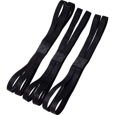 3-teiliges Set schwarzer, dünner, elastischer Sportstirnbänder, druckfrei und rutschfest für Outdoor-Laufen und Yoga. (1/4)