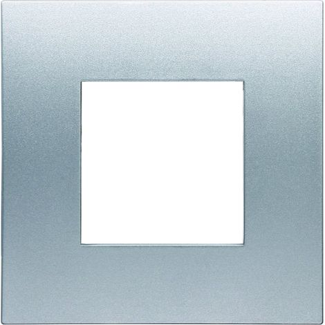 Placca Plastica ETTROIT Serie Venus 2 Posti/Moduli 502 Compatibile Con Vimar Arke, 14 Colori Disponibili (Grigio/Silver)