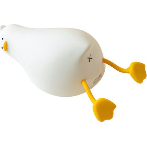 Lámpara de noche con forma de pato tumbado, luz LED con clip, bonita luz brillante, de silicona, regulable, recargable, táctil (1/5)