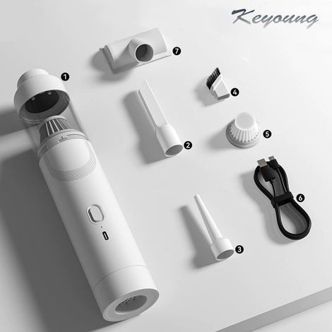 Aspirateur voiture USB main HEPA lavable poils animaux (1/5)