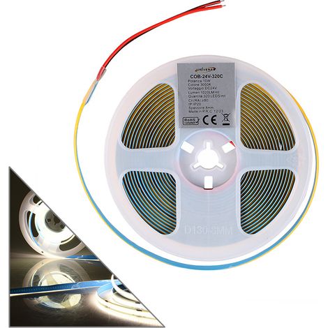 STRISCIA LED COB 5M TAGLIABILE LUCE NATURALE 4000K A 24V - ALTA EFFICIENZA IDEALE PER ILLUMINAZIONE INTERNA (1/5)