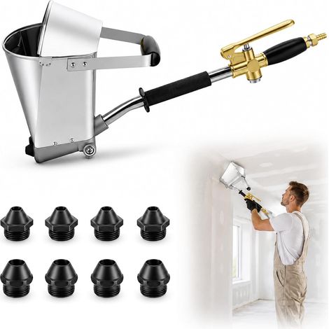 Pistolet pulvérisateur de mortier 4 buses, pistolet pneumatique à ciment avec grand entonnoir – Machine de nettoyage pour mur et plafond, machine de plâtre pour mortier, plâtre, ciment, pulvérisateur (1/5)