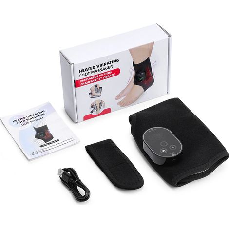 Appareil de massage électrique pour les pieds et les chevilles, 6 niveaux de chaleur, soutien chauffant des articulations-AquaForge