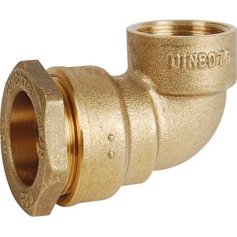 Raccord laiton - Coude 90° taraudé laiton pour tube PE Ø25-3/4'' (1/2)