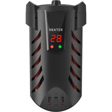 Chauffage Aquarium,50WMini Réglable Chauffage,avec LED Numérique Contrôleur Externe Protecteur,Peut contrôler la température de 20-34℃,Niveau D'eau Aussi Bas Que 3,5 cm,Convient Aux Aquariums 15-50L (1/5)
