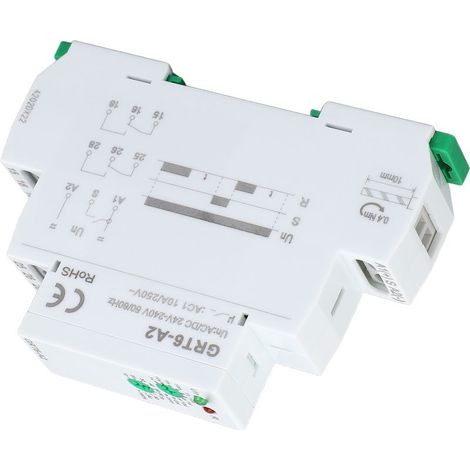 Retard de relais temporisé à fonction unique sur 2 sorties SPDT 0,1 s à 10 jours minuterie de puissance électronique AC DC 24-240 V GRT6-A2 (1/5)