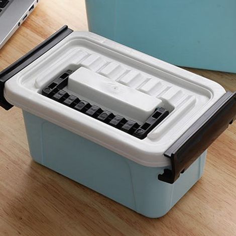 Tragbare und farbenfrohe Aufbewahrungsbox, Haushaltsorganizer aus Kunststoff, Aufbewahrungskorb für Kleidung und Spielzeug, Umzugskiste, Transportbox (1/5)
