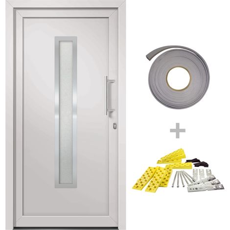 Porte d'entrée Blanc 98x208 cm (1/5)