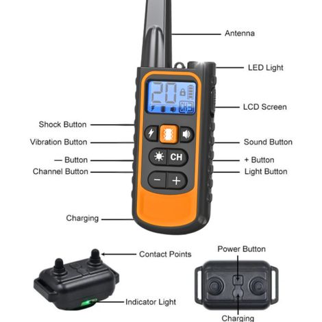 Collare per addestramento cani ricaricabile con funzioni di vibrazione, suono e luce, impermeabile IPX67 per tutti i cani - ALTRO (1/3)