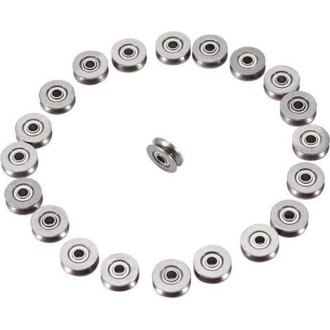 20pcs V623ZZ Guide de Rainure en V Miniature en Acier Roulement à Billes de Rail de Poulie 3x12x4mm pour Système de Mouvement Linéaire de Rail (1/4)