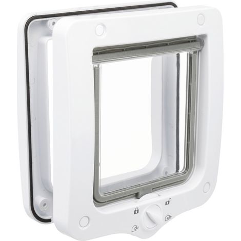 Trixie – Chatière 4 positions 20 x 22 cm – Trappe transparente silencieuse – Joint TPR 360° – Installation facile – Pour chat