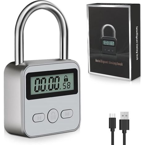 Digitale Zeitschaltuhr mit LCD Anzeige Sicherheitsverriegelung, robustes Metallgehäuse, elektronische Zeitschaltuhr bis zu 99 Stunden ( für schle (1/4)