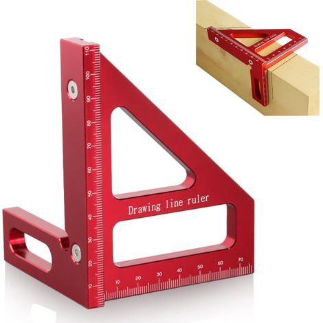 Rapporteur Carré pour le Travail du Bois, Équerre 3D D'onglet Traçage Angle de 45 à 90, Outil de Mesure Menuiserie pour Bricolage/Outillage/Menuiser (1/5)